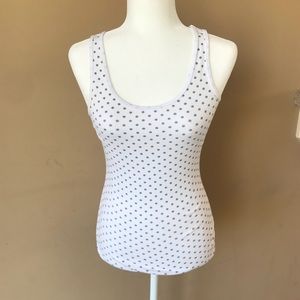 Gap stretch medium white gray polka dot tank top